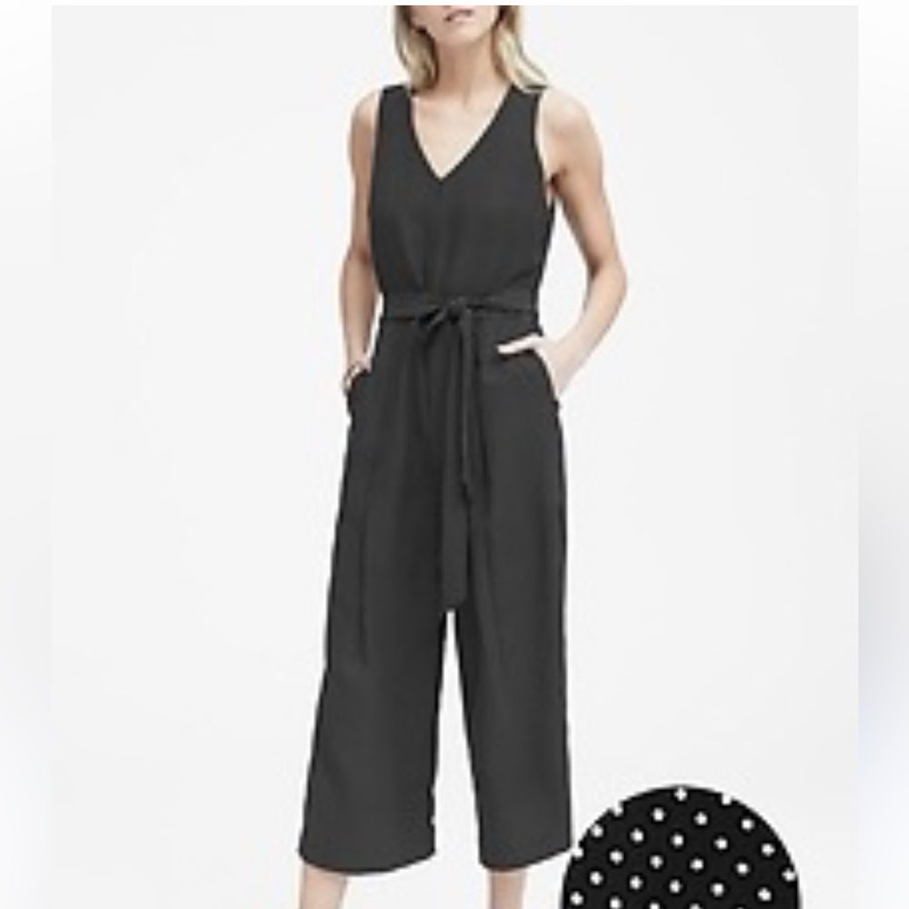 Banana Republic black polka-dot jumpsuit